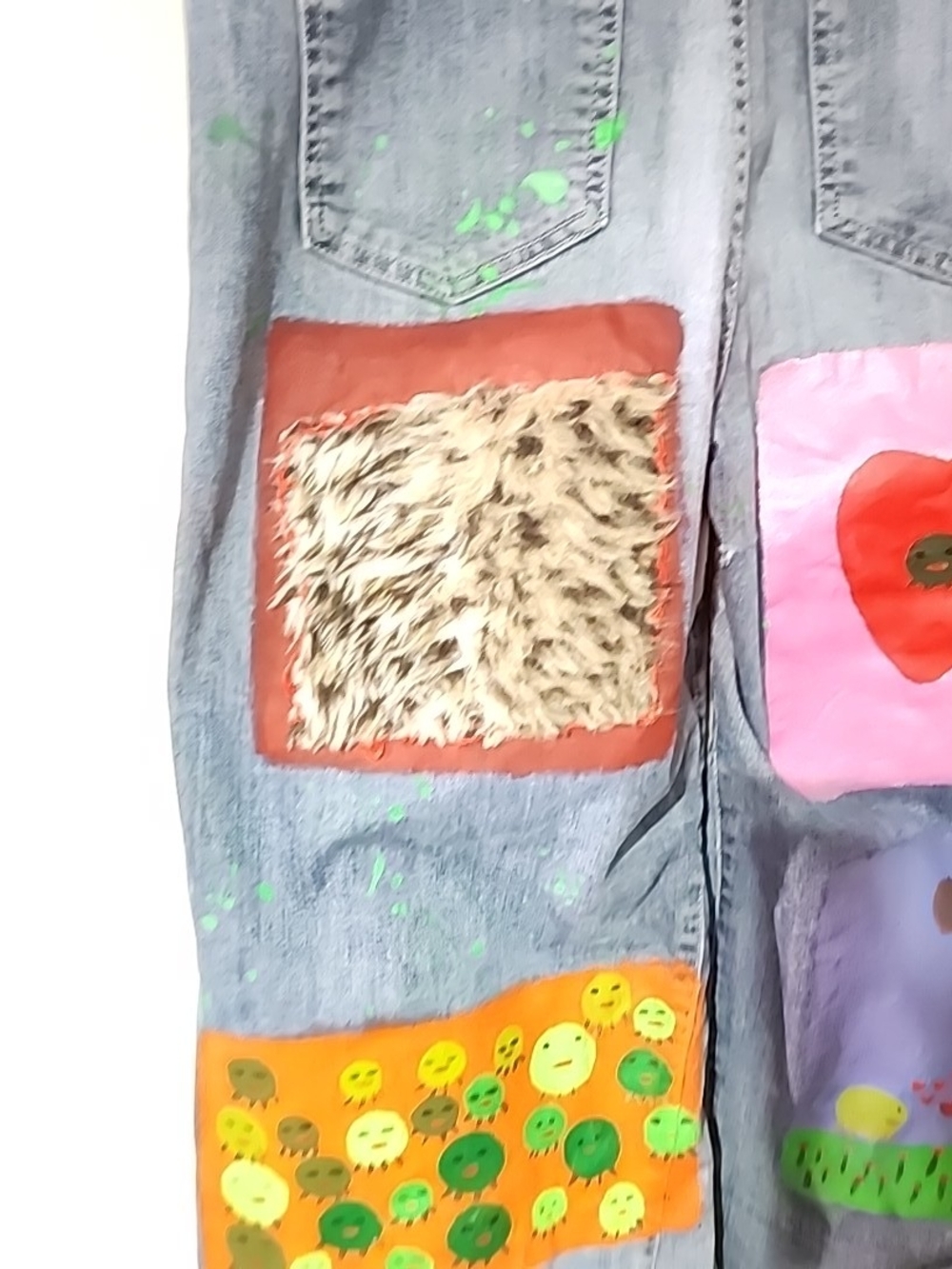 FREE PEOPLE Wearable Art Jeans | Size 29 | Pull-On Stretch Denim | One of a Kind - Picture 6 of 9